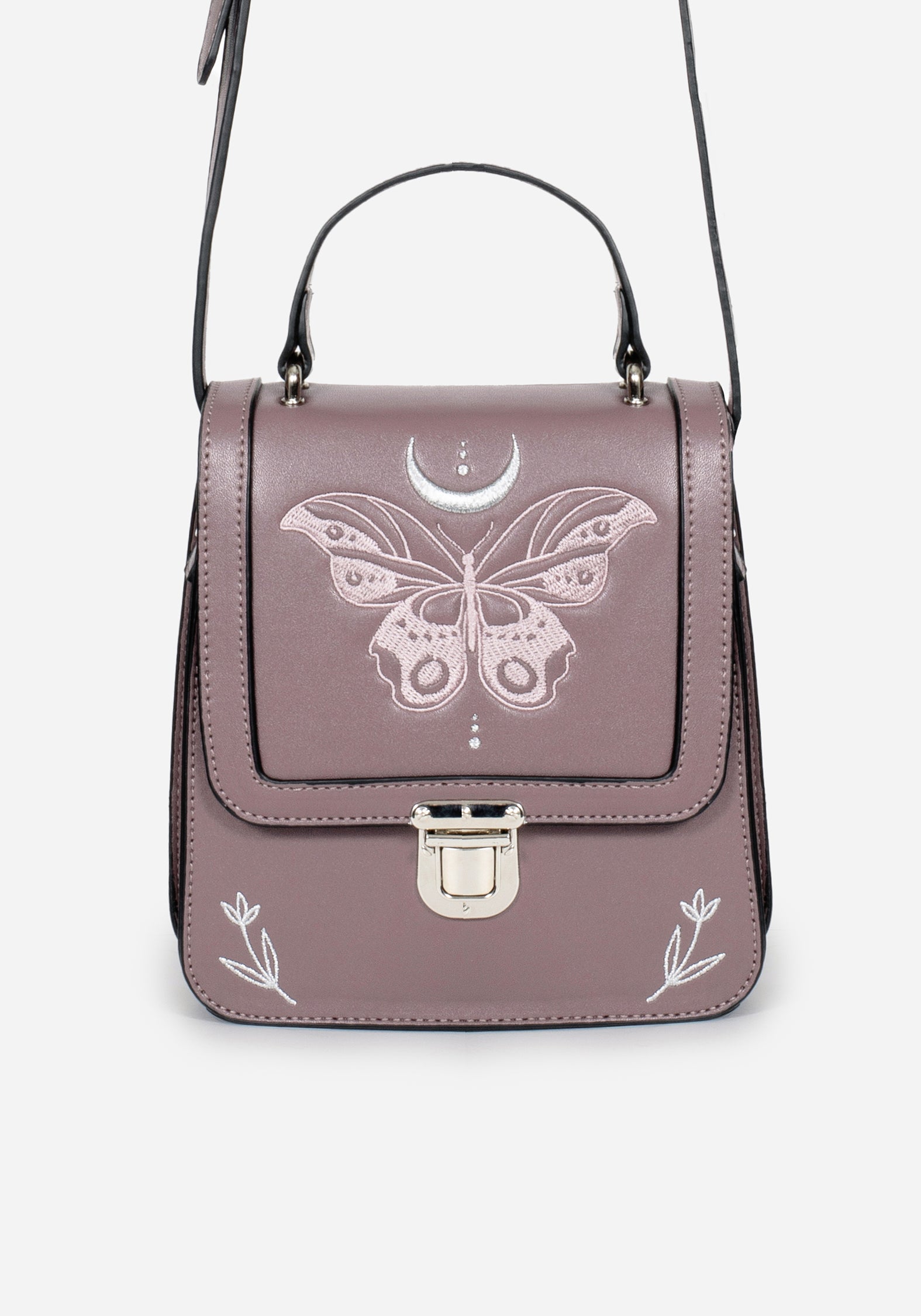 Butterfly Embroidered Mini Crossbody Bag with Adjustable Strap | Cocoon