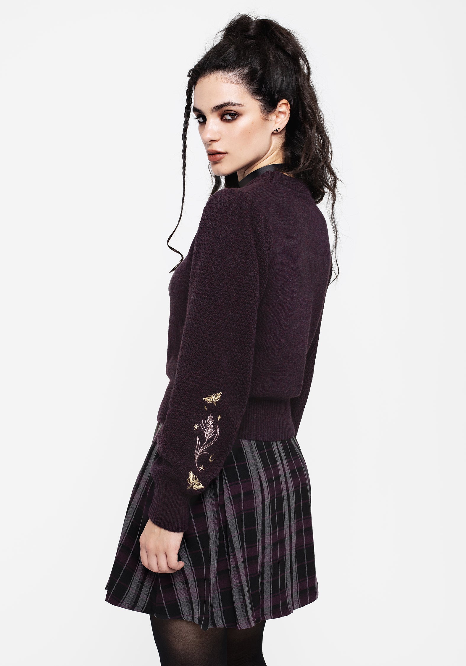 Foxglove Embroidered Knit Sweater | Floral Long-Sleeve Jumper
