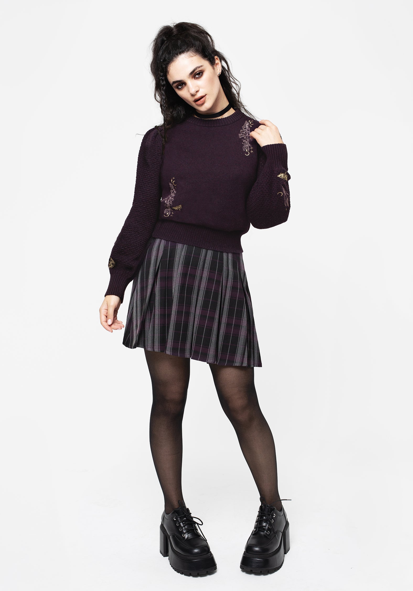 Foxglove Embroidered Knit Sweater | Floral Long-Sleeve Jumper