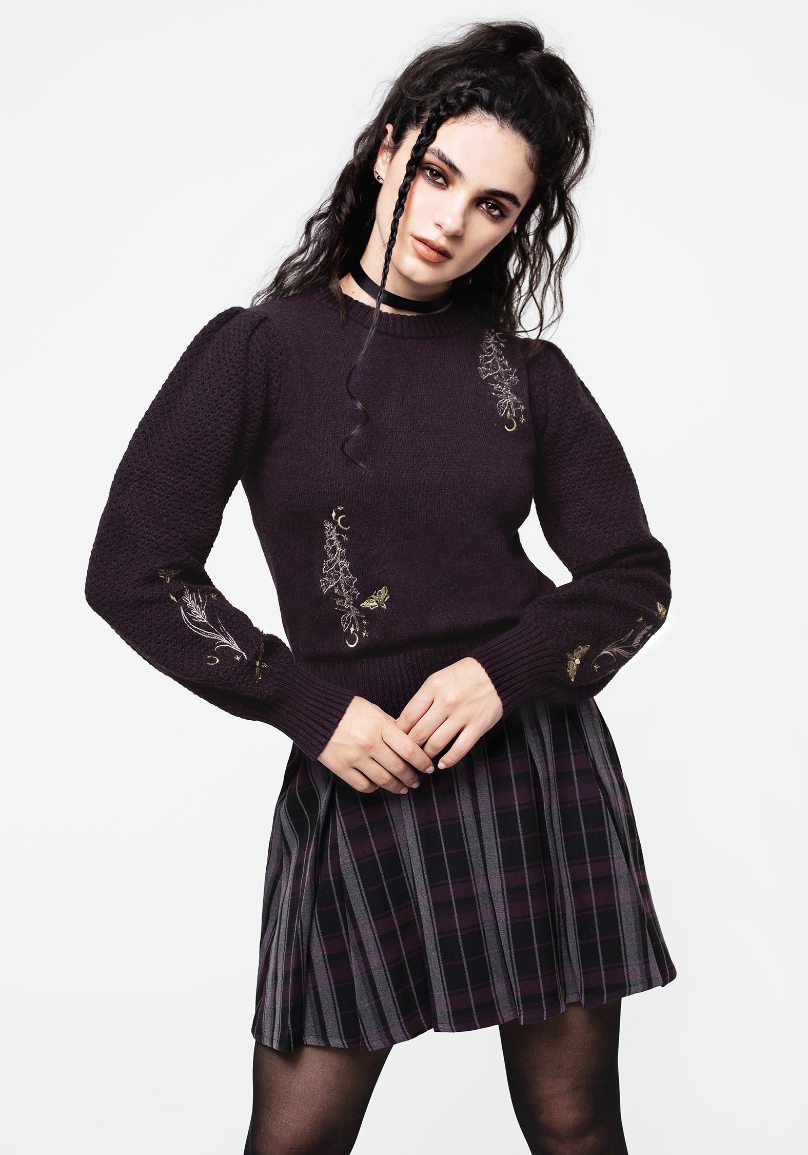 Foxglove Embroidered Knit Sweater | Floral Long-Sleeve Jumper