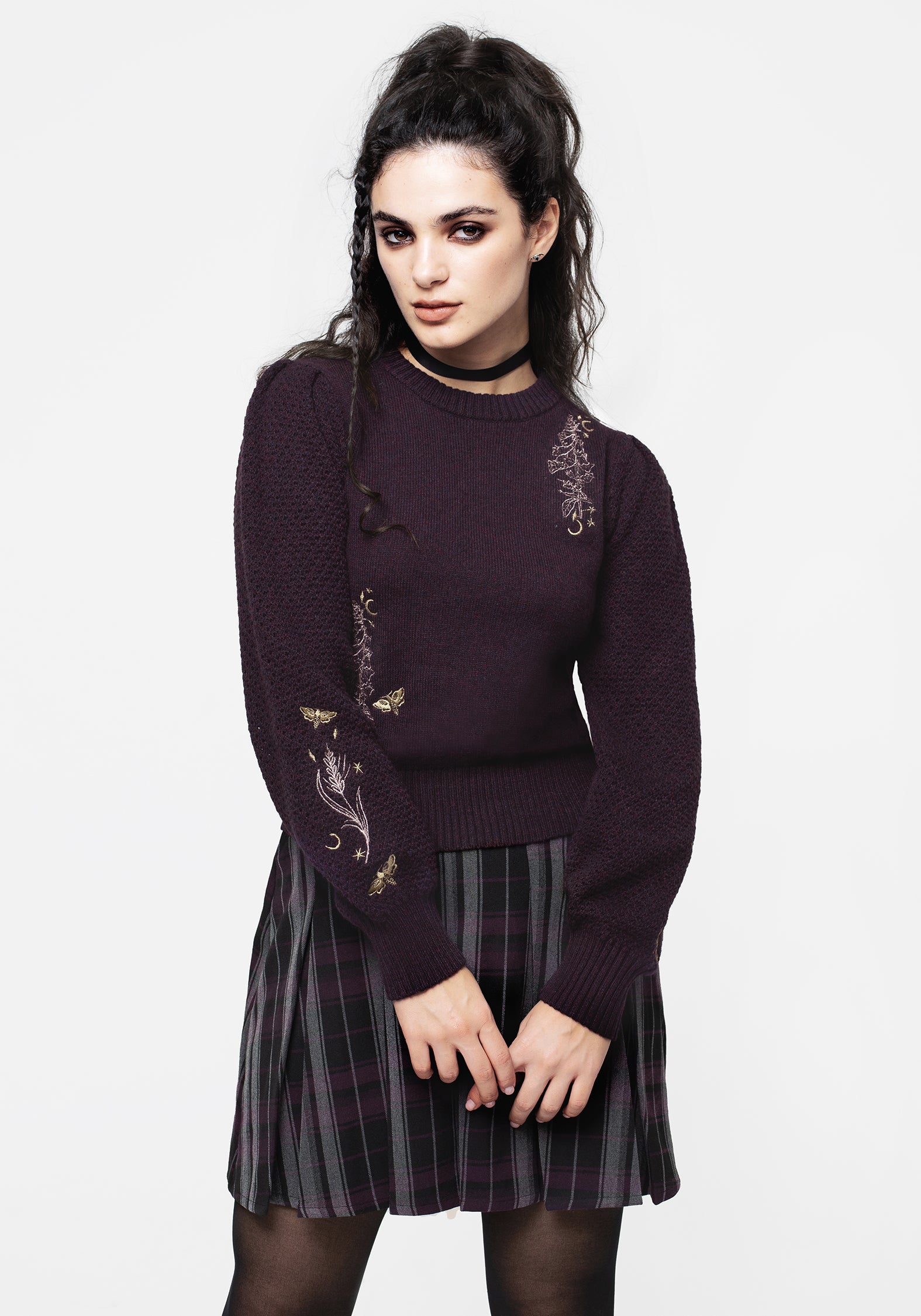 Foxglove Embroidered Knit Sweater | Floral Long-Sleeve Jumper