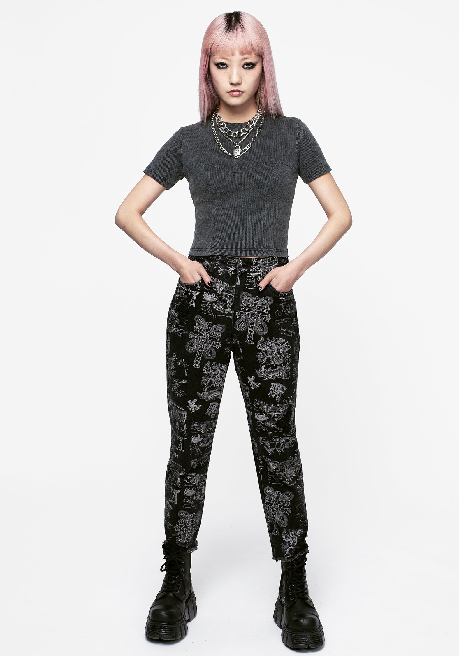 Grey Corset Mock Boning Crop Top | 100% Cotton | Reimi