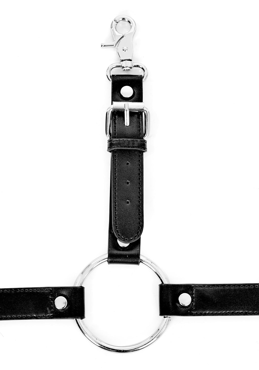 Adjustable Faux Leather Leg Harness with Metal Rings & Chains | Tether