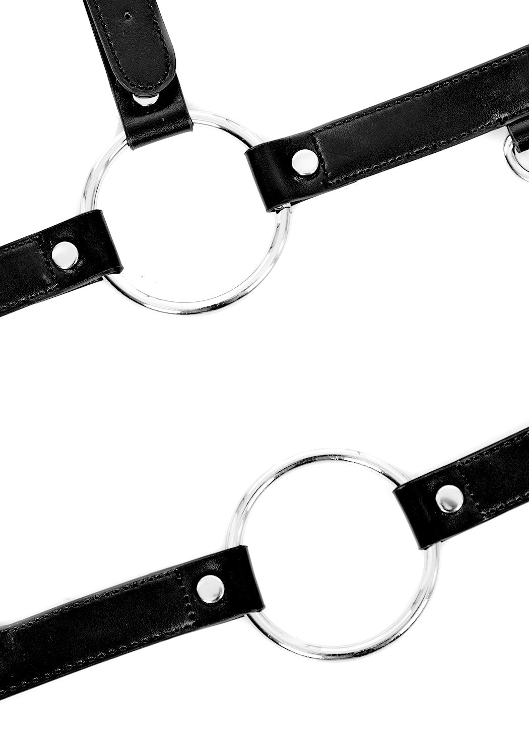 Adjustable Faux Leather Leg Harness with Metal Rings & Chains | Tether