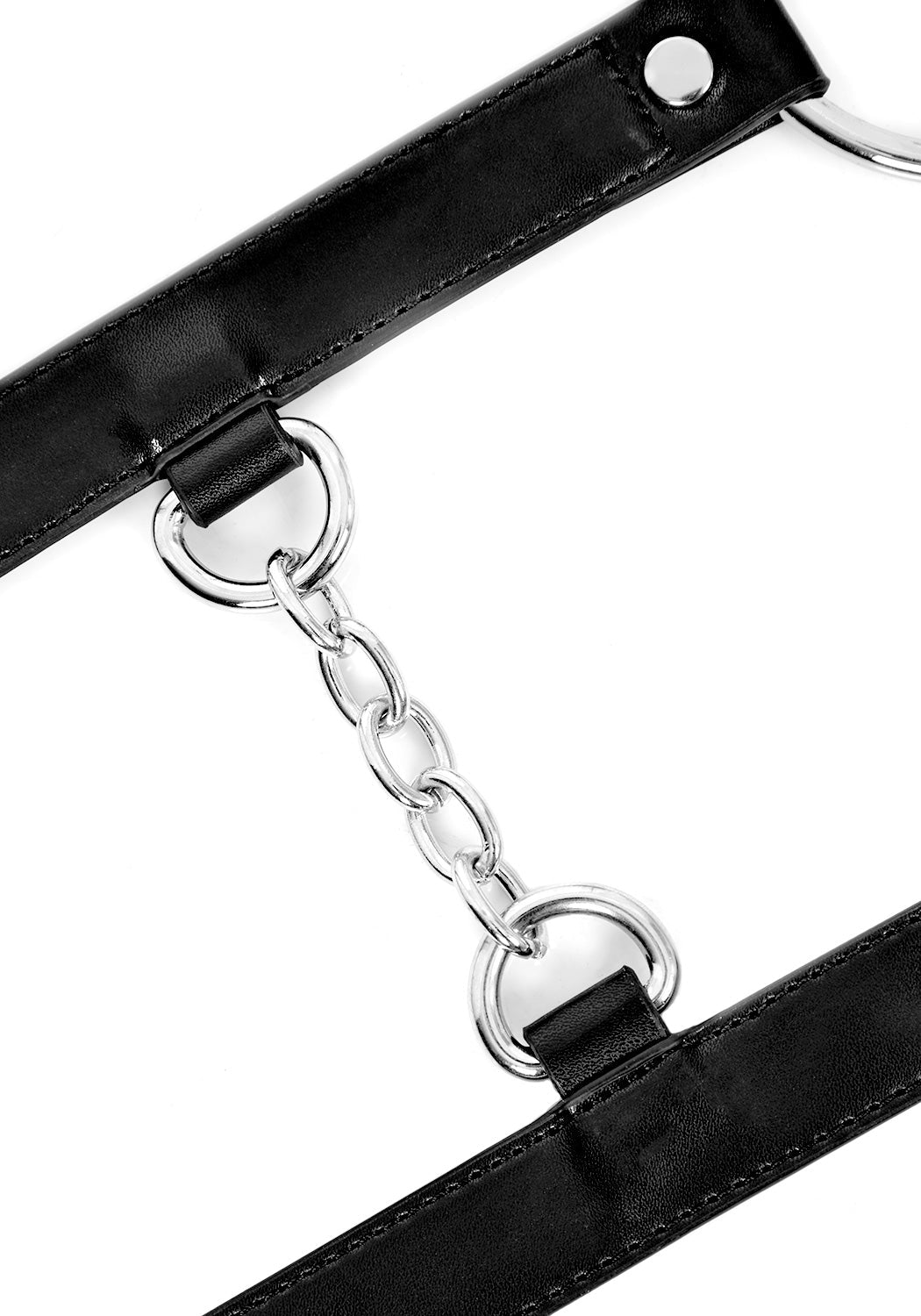 Adjustable Faux Leather Leg Harness with Metal Rings & Chains | Tether