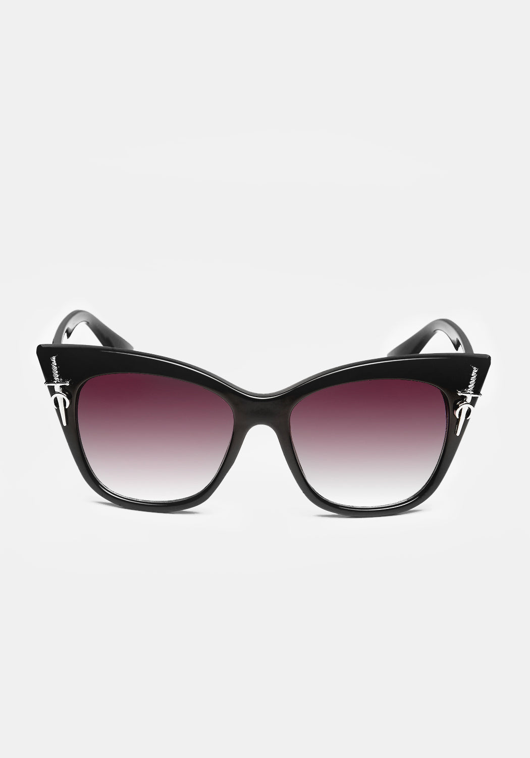 Cat Eye Sunglasses with Black Chain & UV Protection | Disturbia