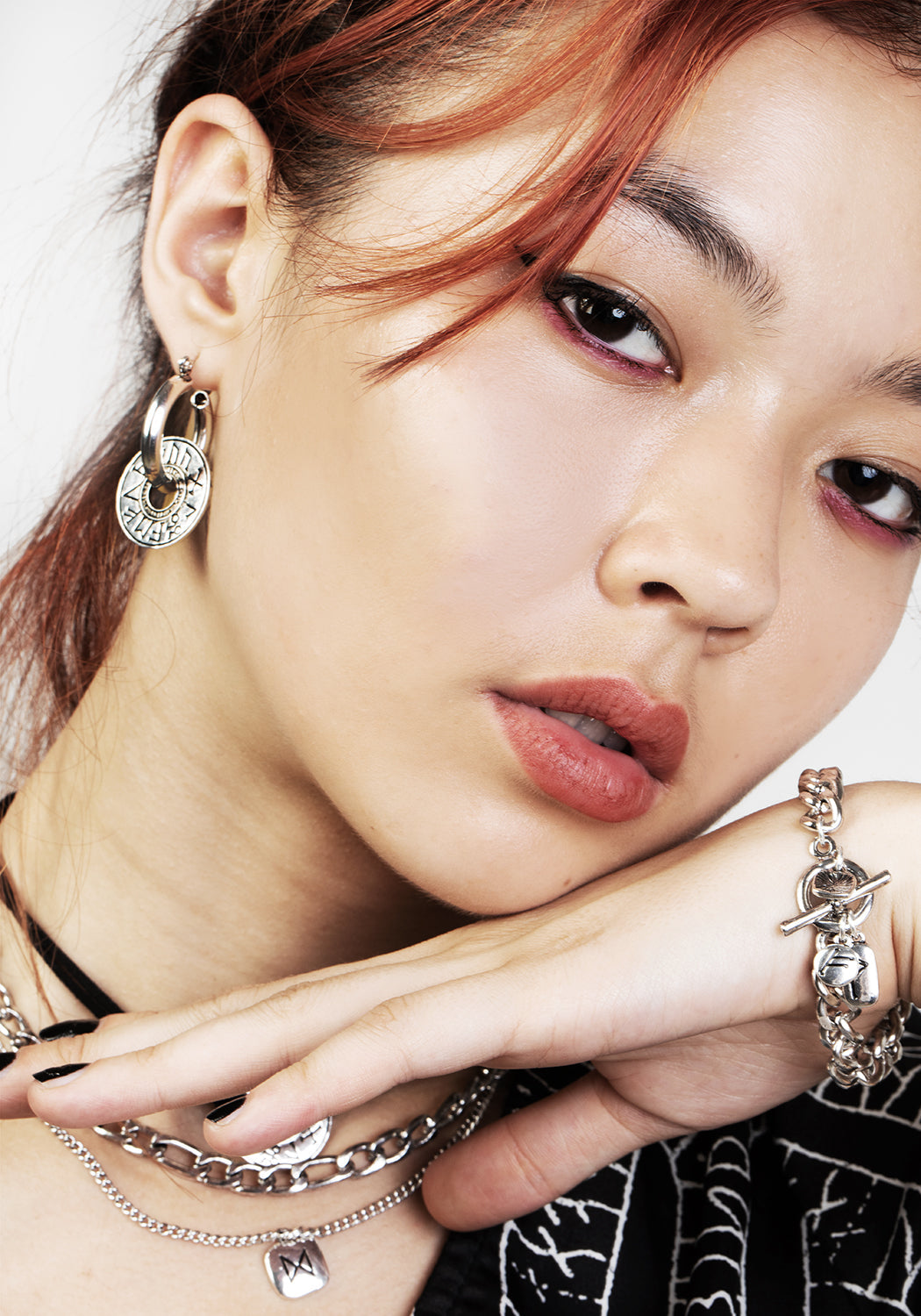 Silver-Plated Rune Hoop Earrings with Cosmic Symbols | Handcrafted Jewelry
