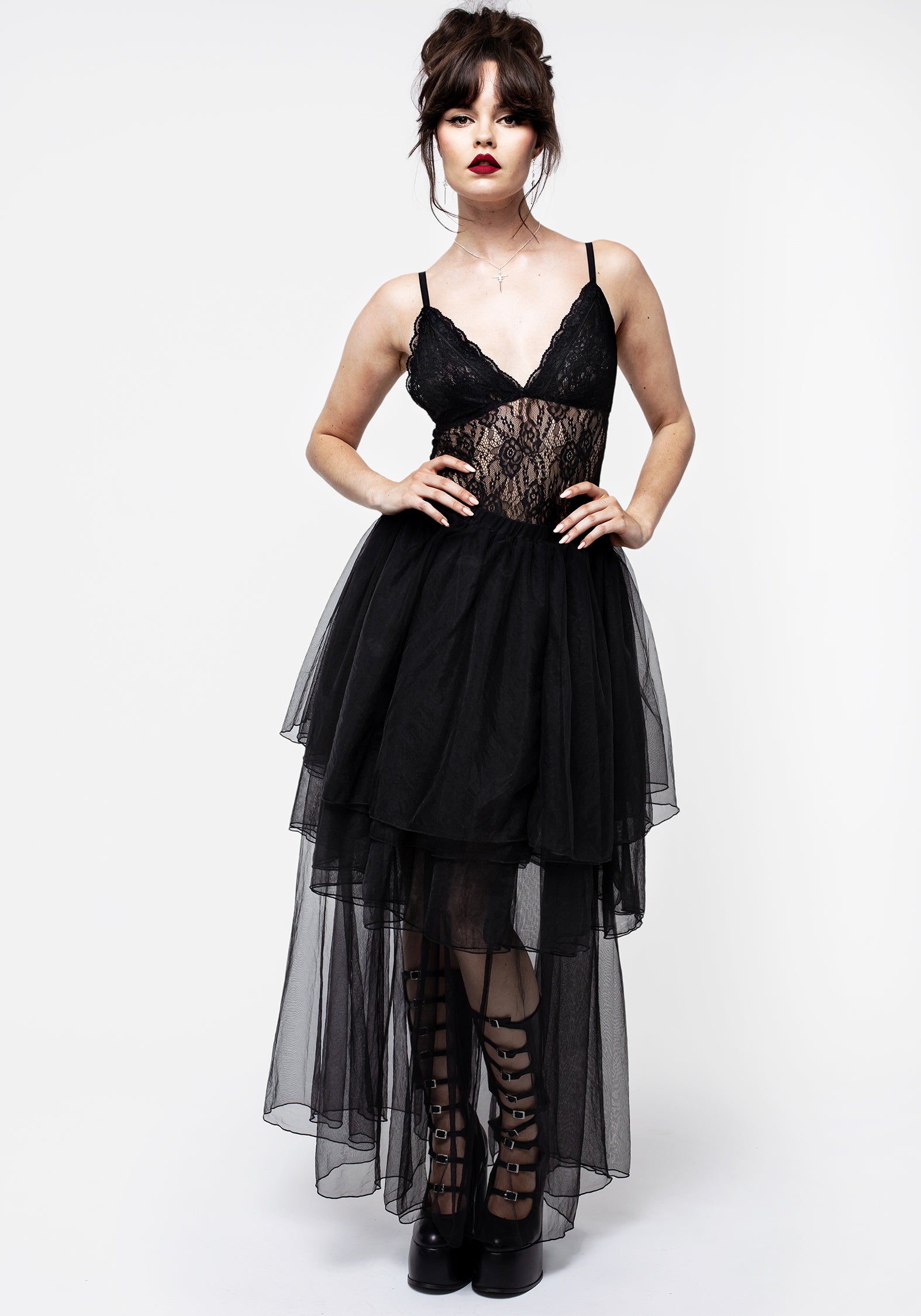 Layered Tulle Maxi Skirt with Elastic Waistband | Headhunter