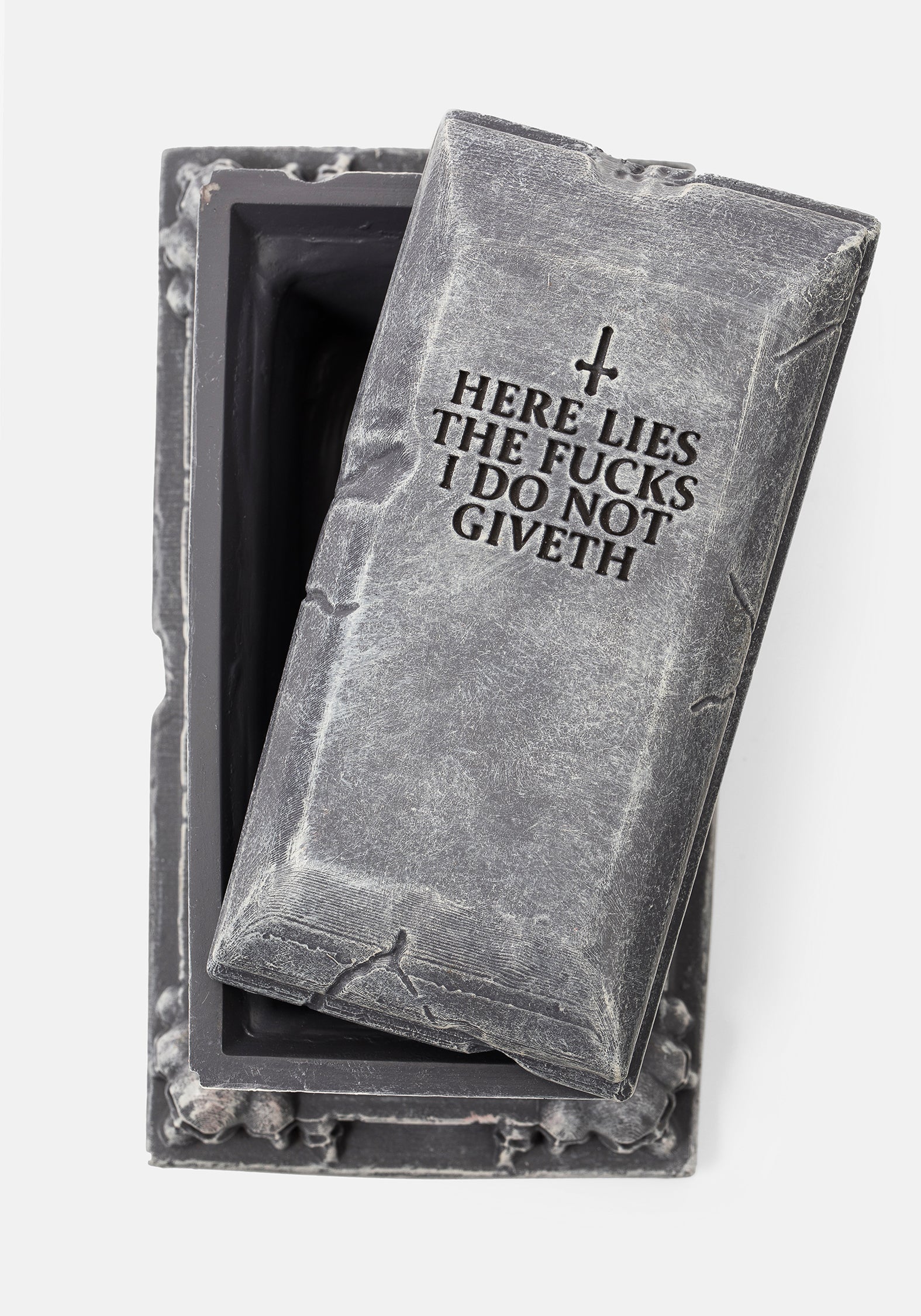 Gothic Sarcophagus Jewelry Box with Skull Carvings | Tomb Trinket Case