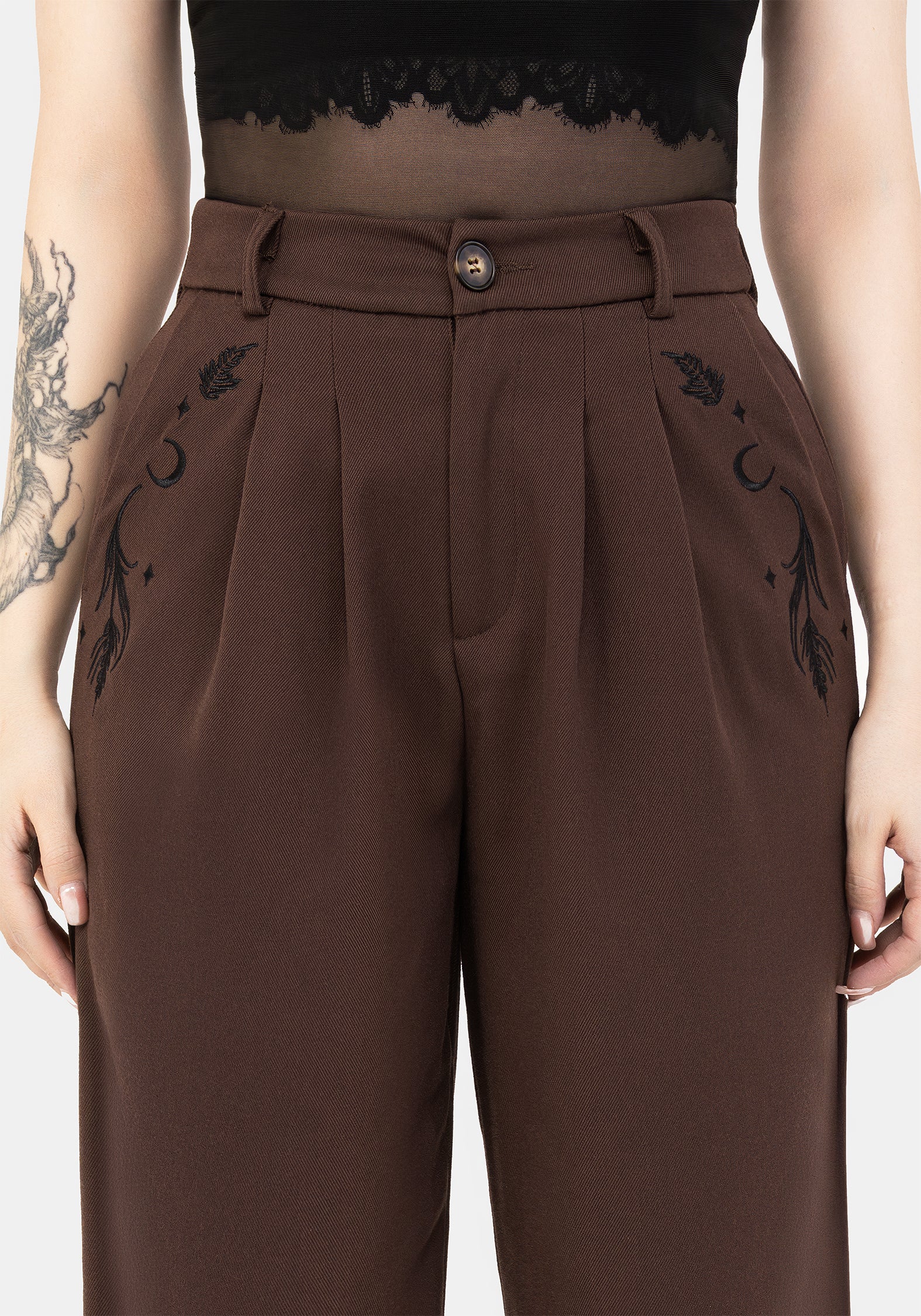 Embroidered Balloon Trousers for Women | High-Rise & Comfort Fit | Dianne