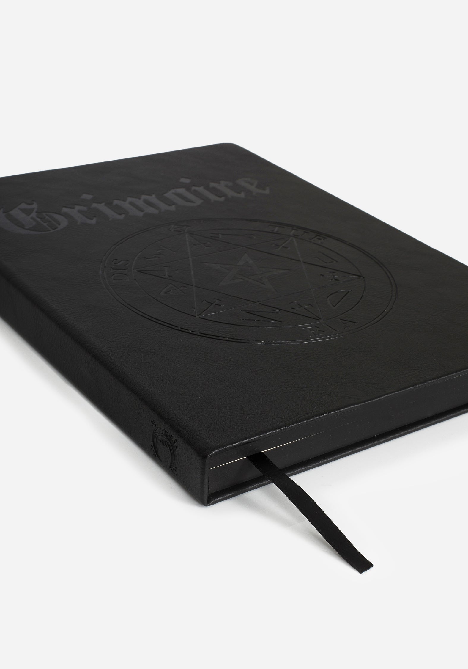 Black A4 Grimoire Journal - Faux Leather Hardback with Embossed Seal | Maleficarum