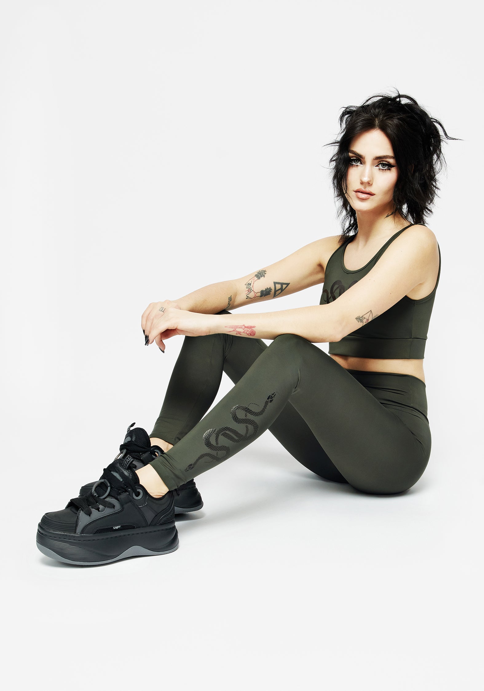 Snake Print High-Rise Leggings with Side Pocket & Booty Lift | Venin Athleisure