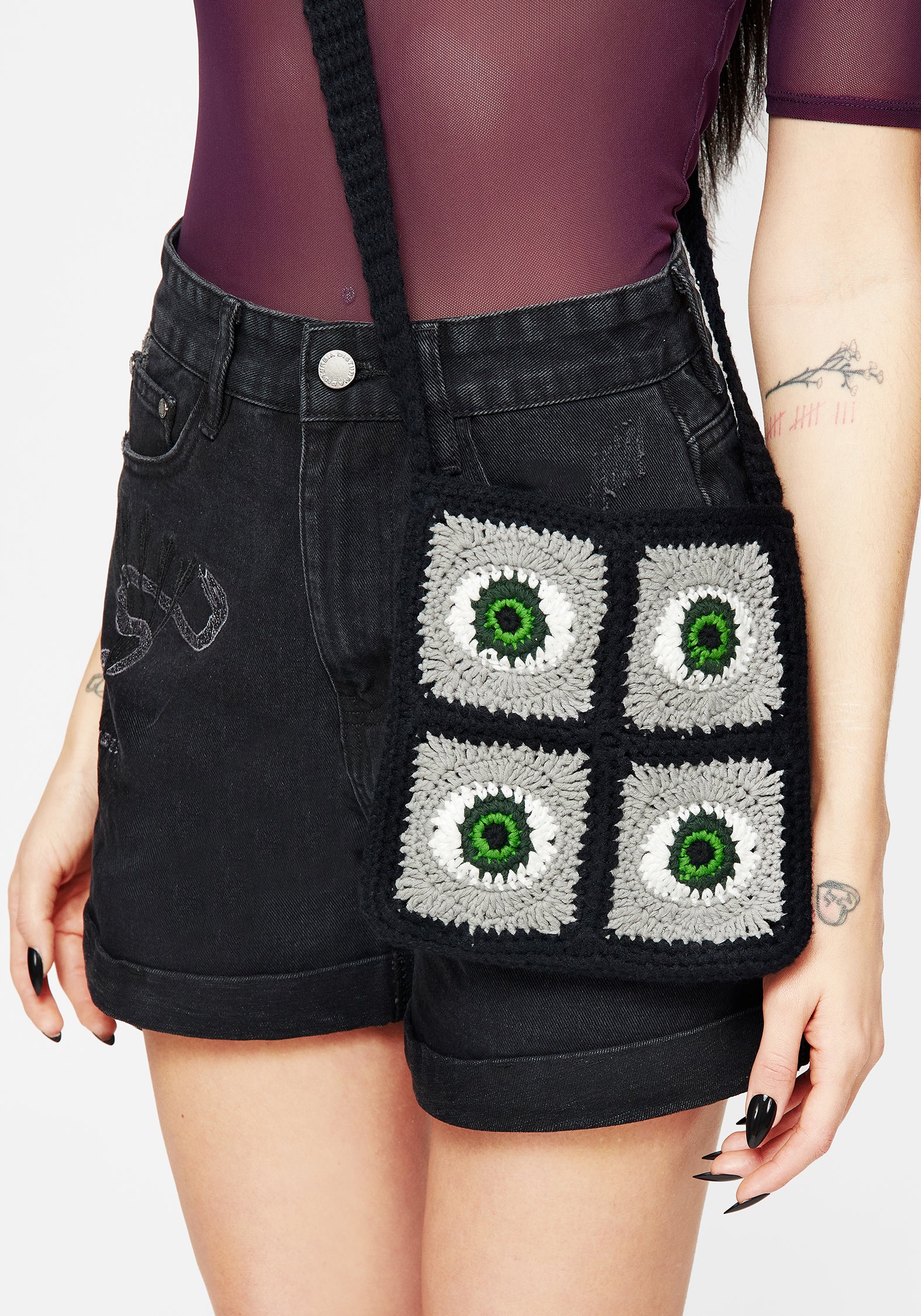 Handmade Crochet Eye Crossbody Bag for Women | Insight