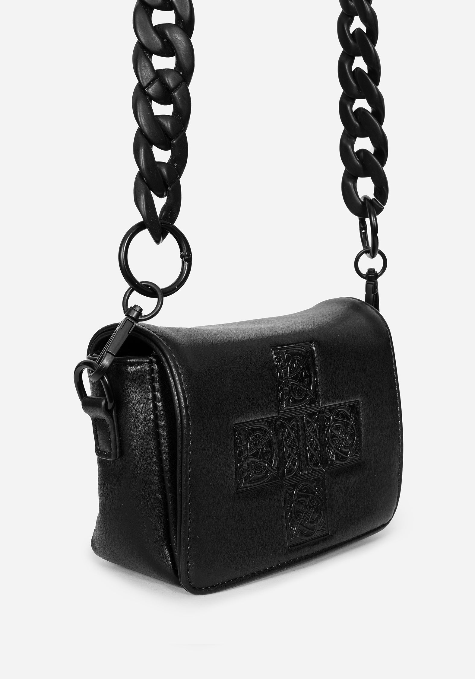 Black Mini Crossbody Bag with Removable Chain Strap | Illuminate