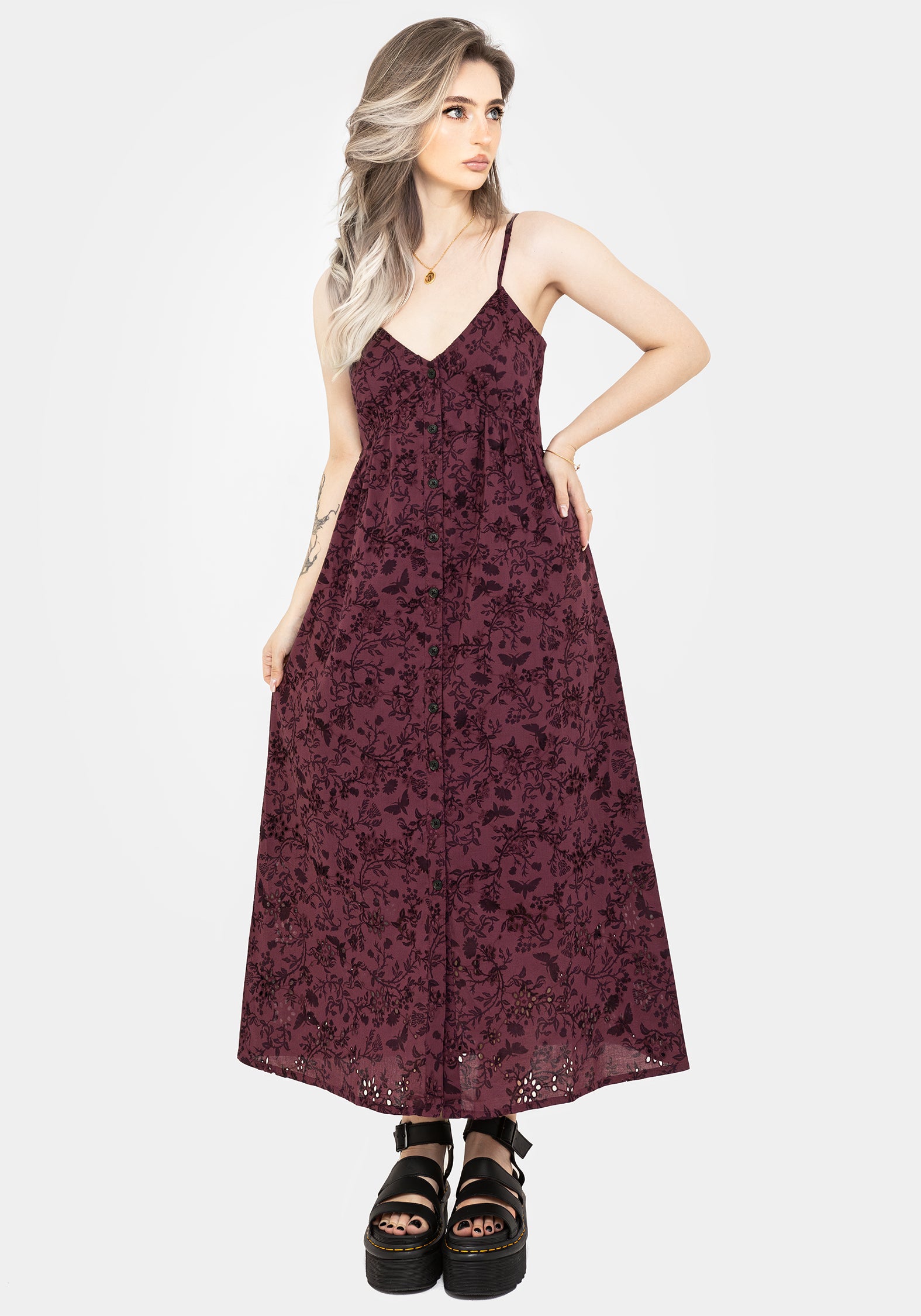 Floral Cotton Cami Dress with Broderie Detail | Morgana