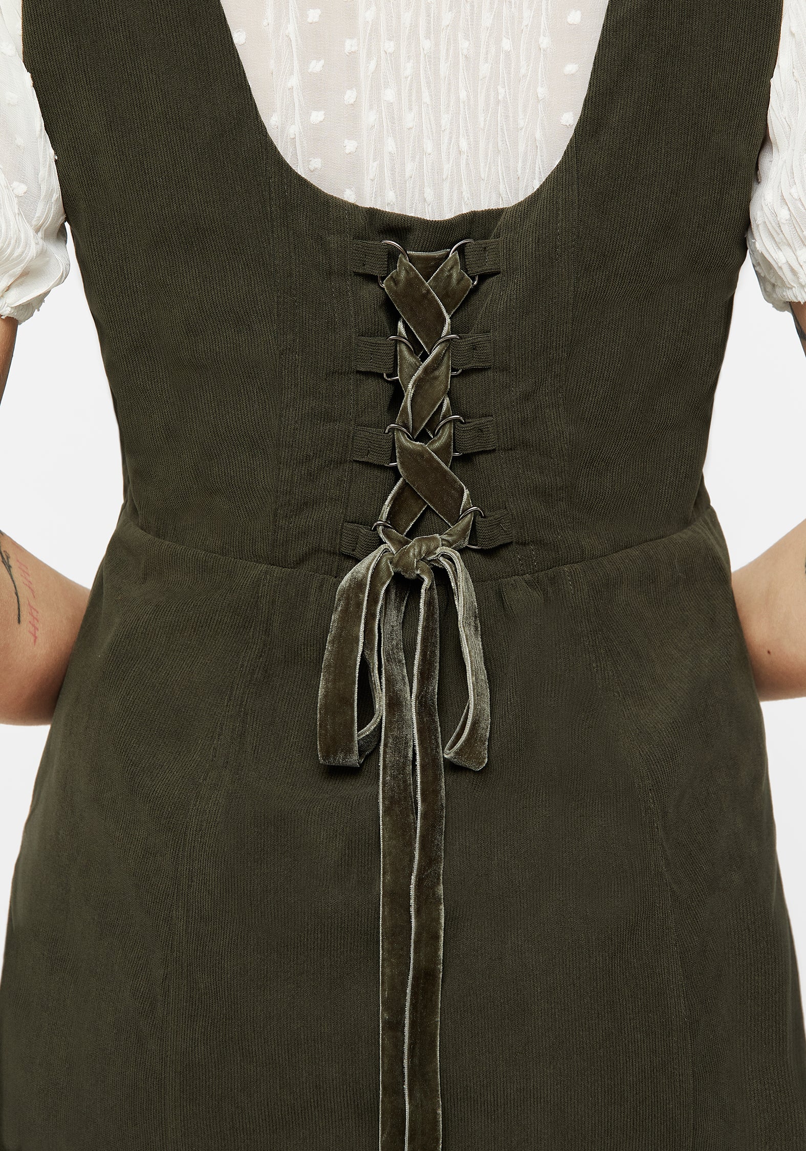 Mushroom Embroidered Mini Pinafore Dress | Cottagecore A-Line Skirt