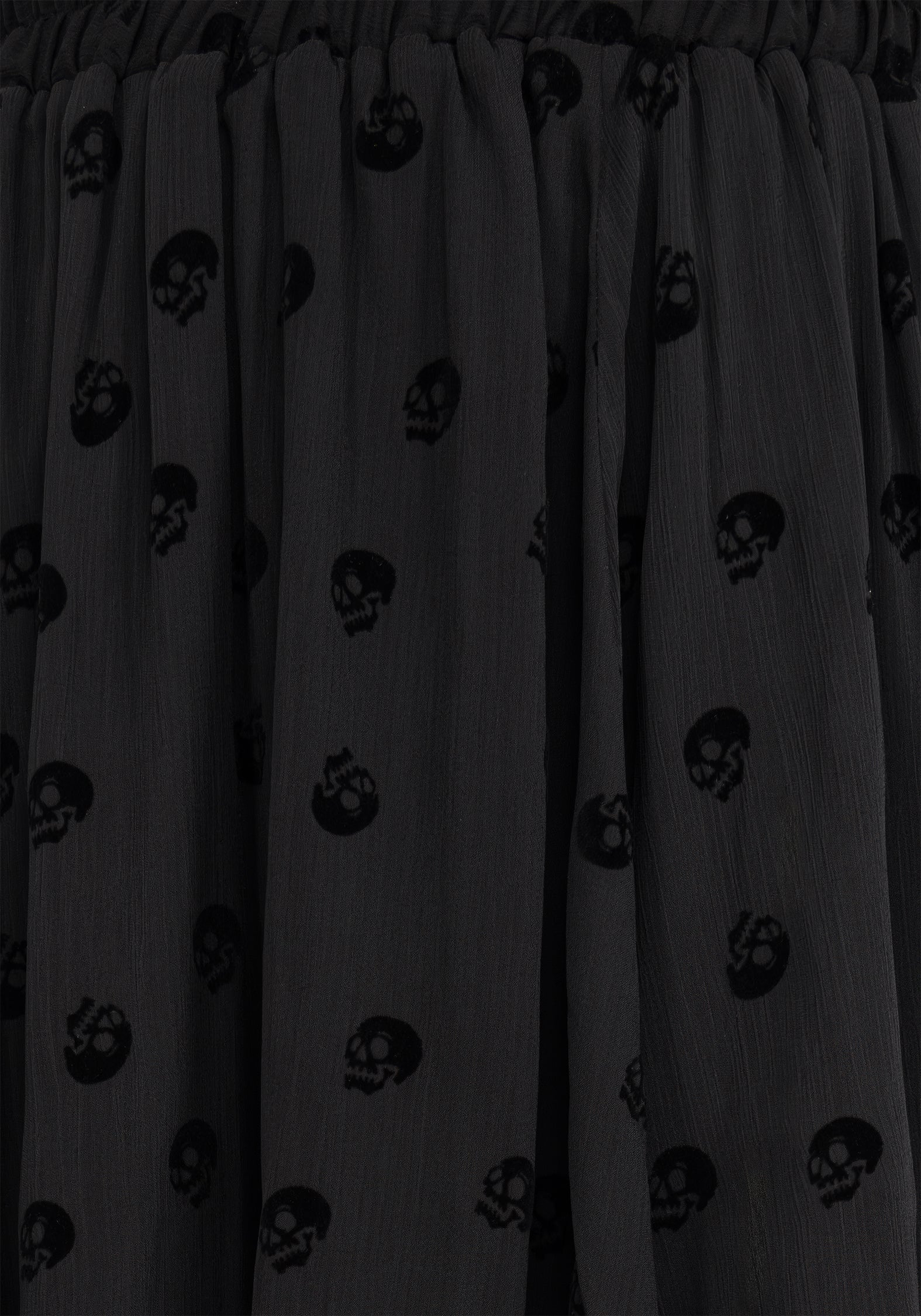 Flocked Skull Chiffon Handkerchief Hem Skirt | Memento Mori