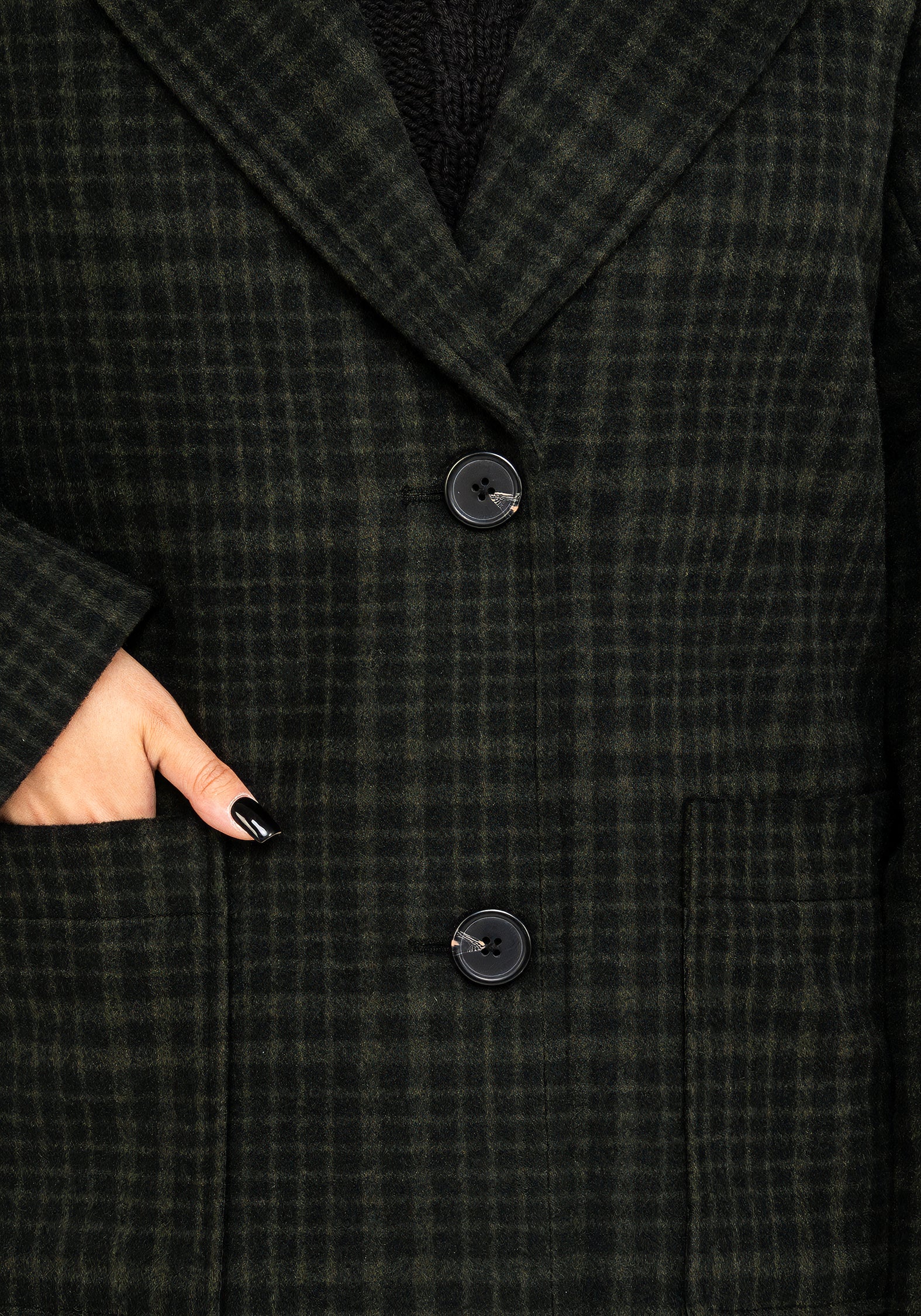 Green & Black Check Wool Blend Duster Coat for Winter | Jackdaw