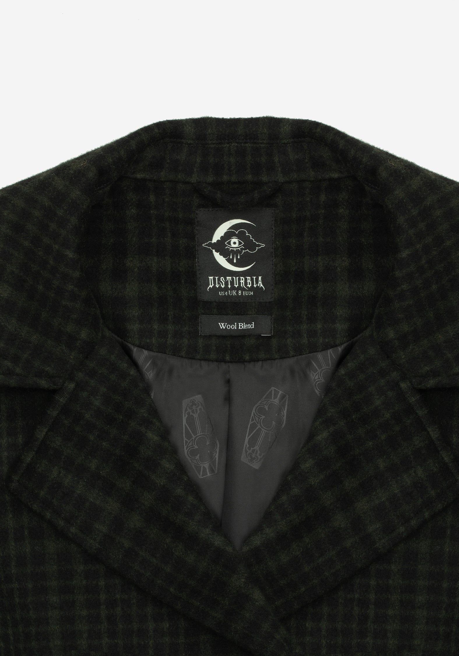 Green & Black Check Wool Blend Duster Coat for Winter | Jackdaw