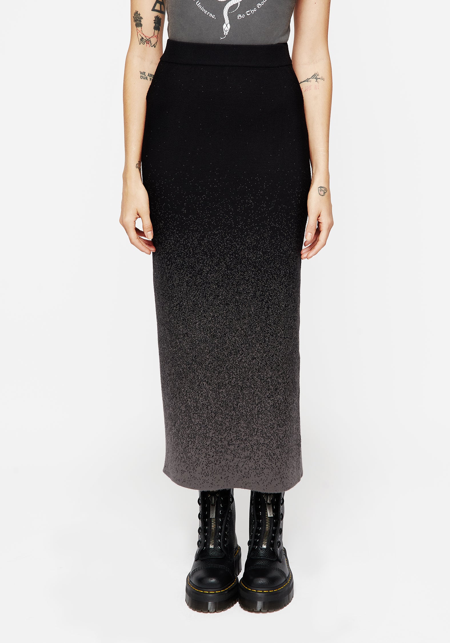 Ombre Knit Mermaid Maxi Skirt with Elastic Waistband | Nightjar