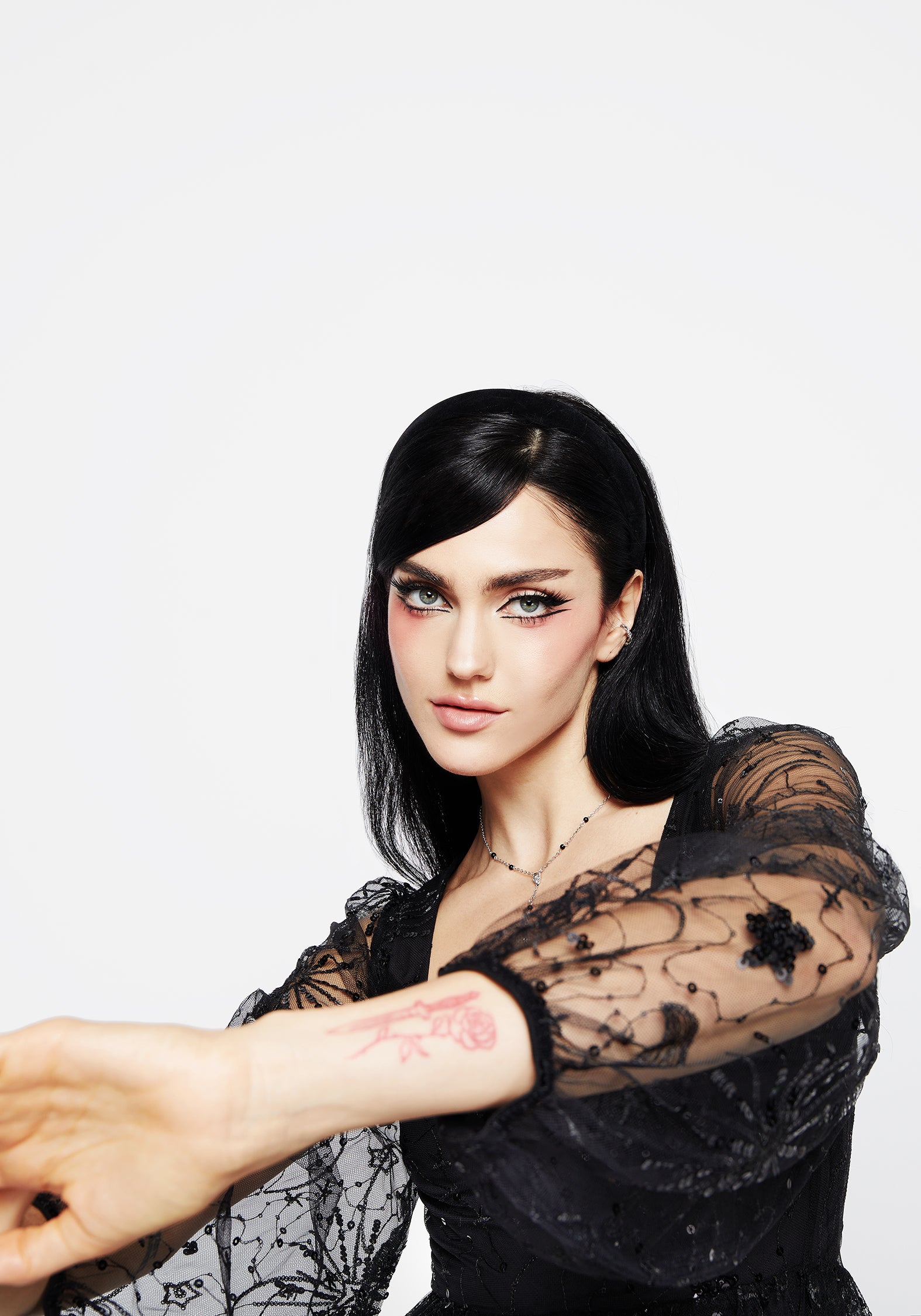Black Celestial Sequin Embroidered Maxi Gown | Sirius