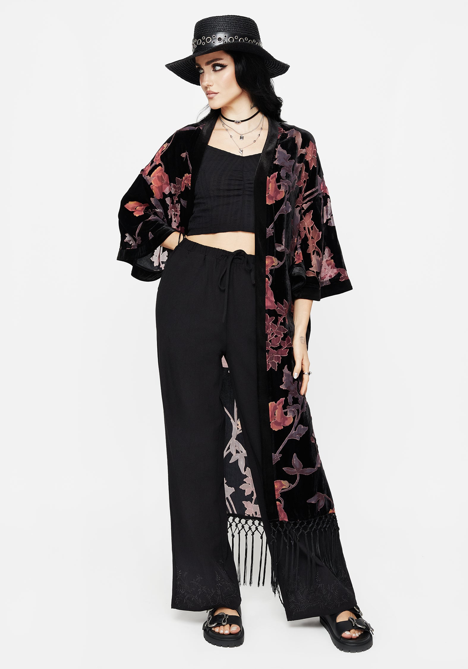 Black Cotton Cropped Cami Top with Shirred Back | Bela