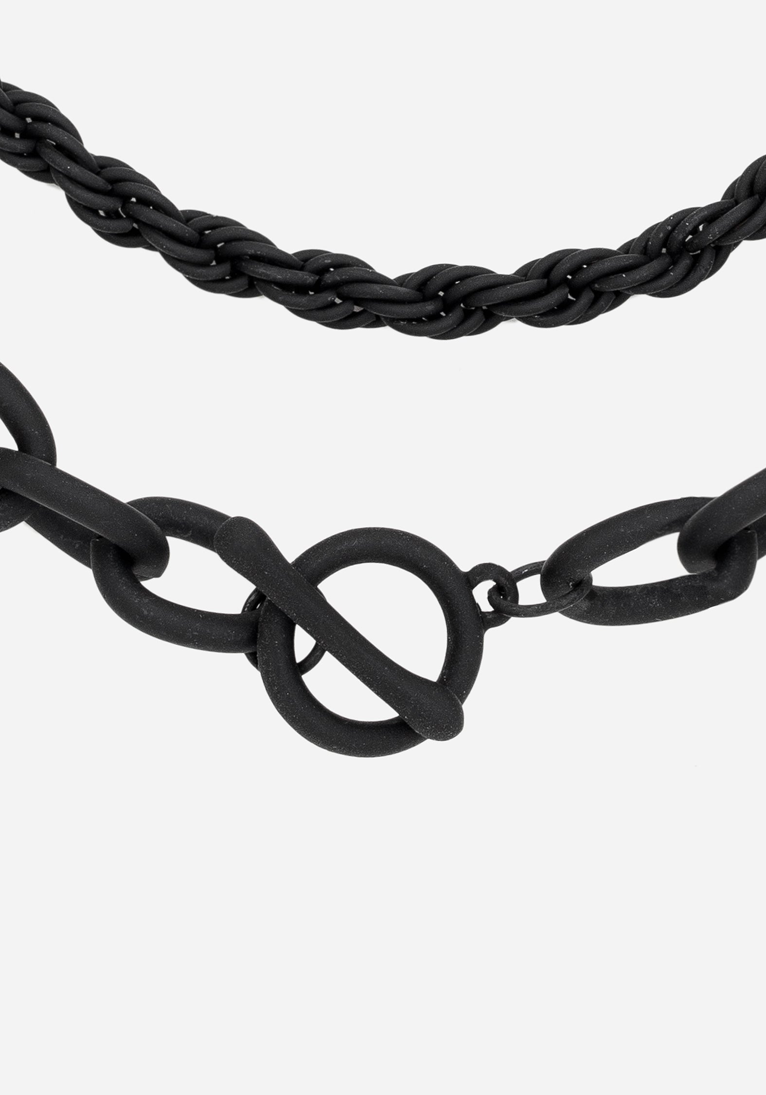 Matte Black Chunky Chain Layered Necklace | Alt Jewelry