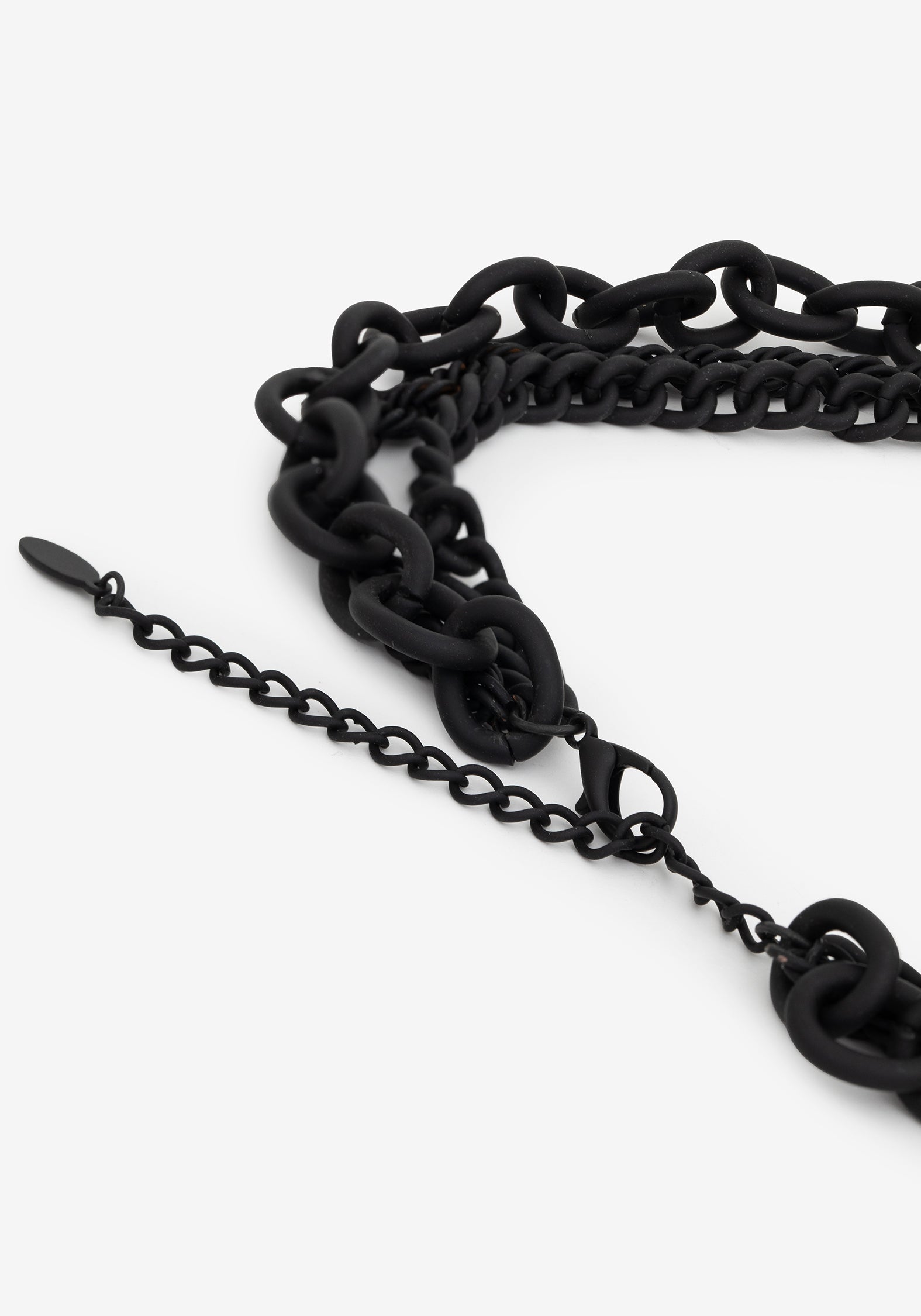 Matte Black Chunky Chain Layered Necklace | Alt Jewelry