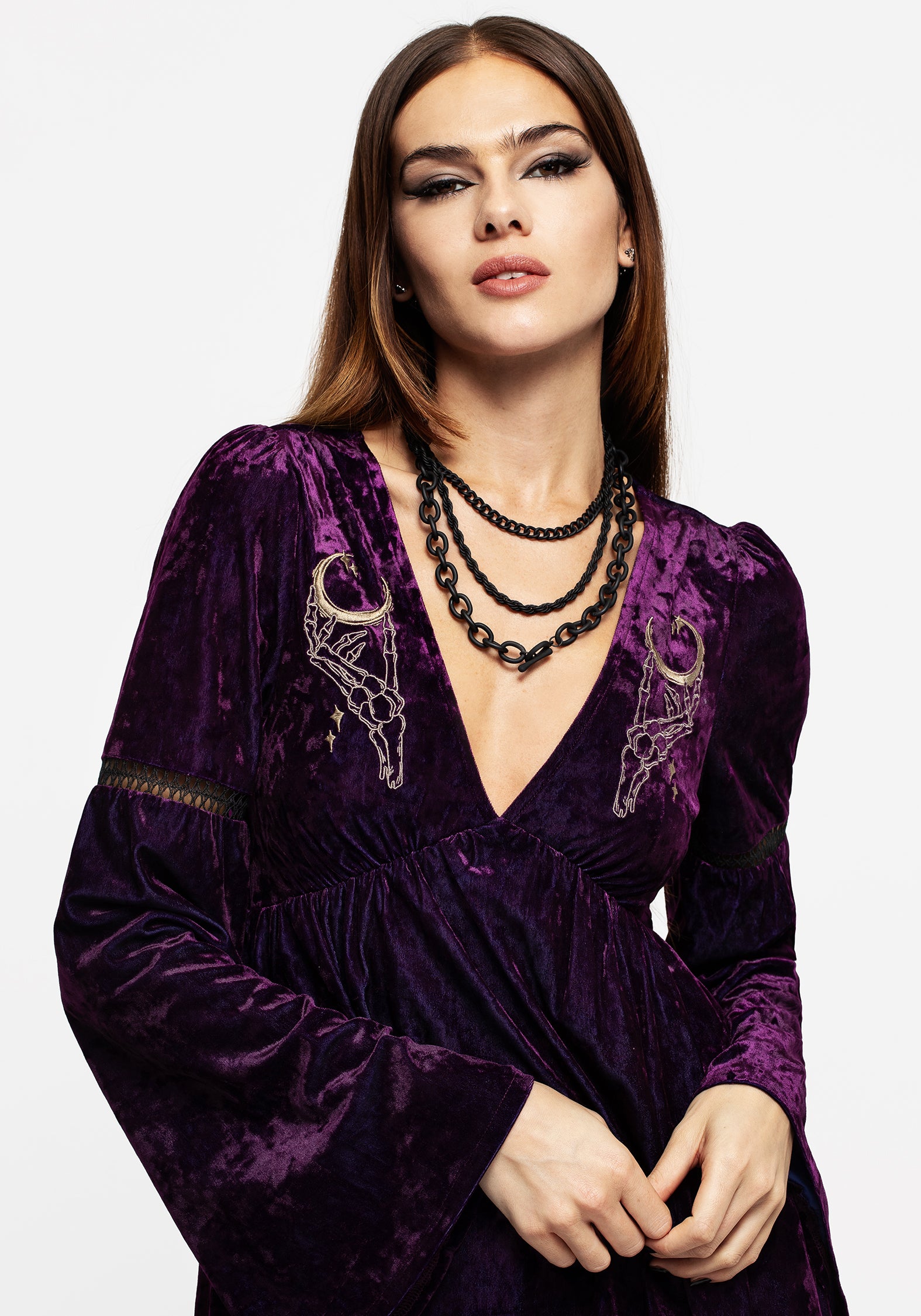 Matte Black Chunky Chain Layered Necklace | Alt Jewelry