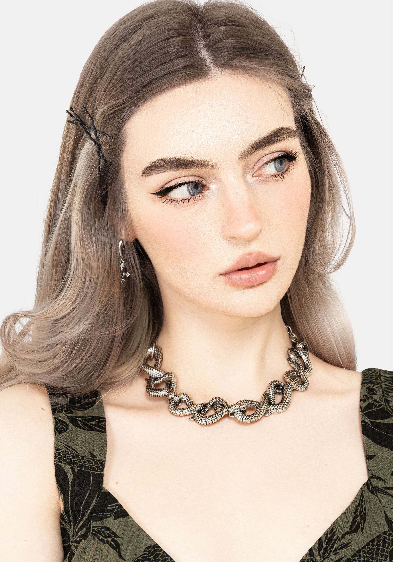 Silver Snake Choker Necklace | Twisted Design & Lobster Clasp | Silas