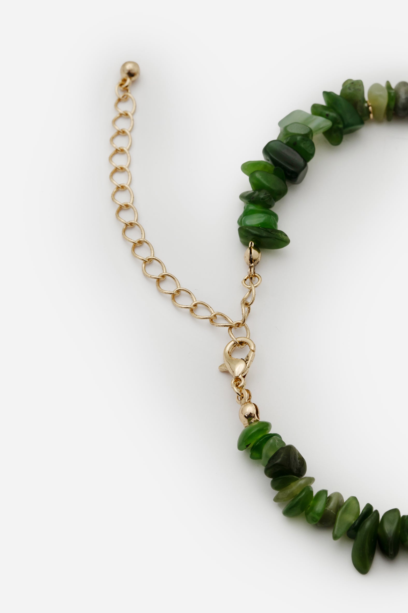 Green Gem Choker Necklace with Sun Pendant & Moon Charms | Aurora