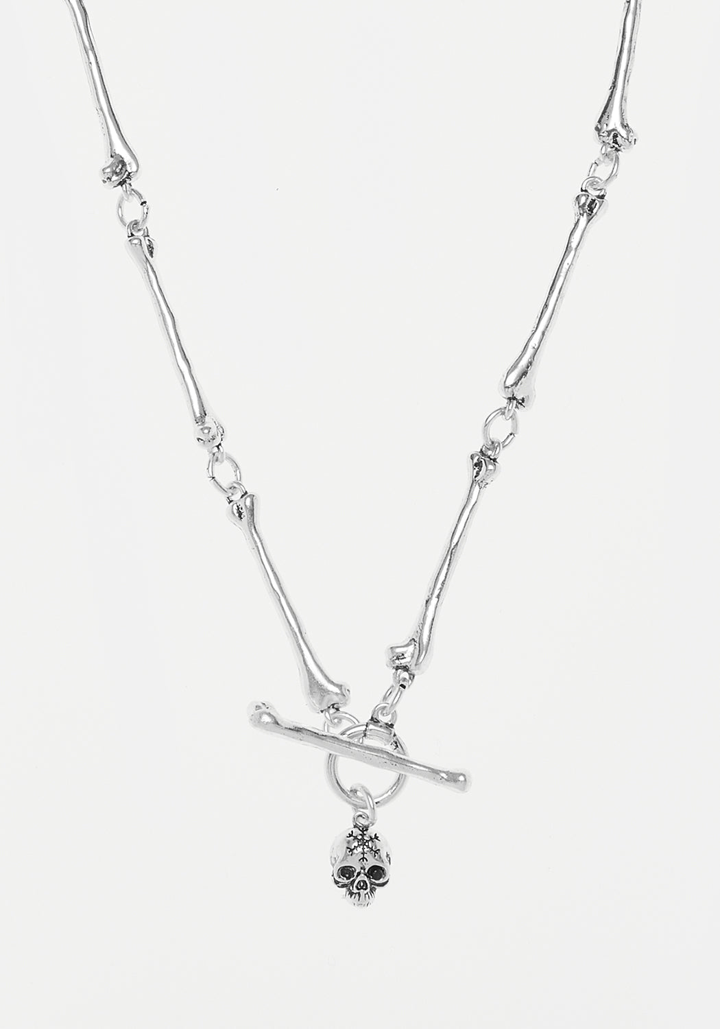 Black Agate Choker Necklace with Bone Pendant | Mori Bones Silver Jewelry