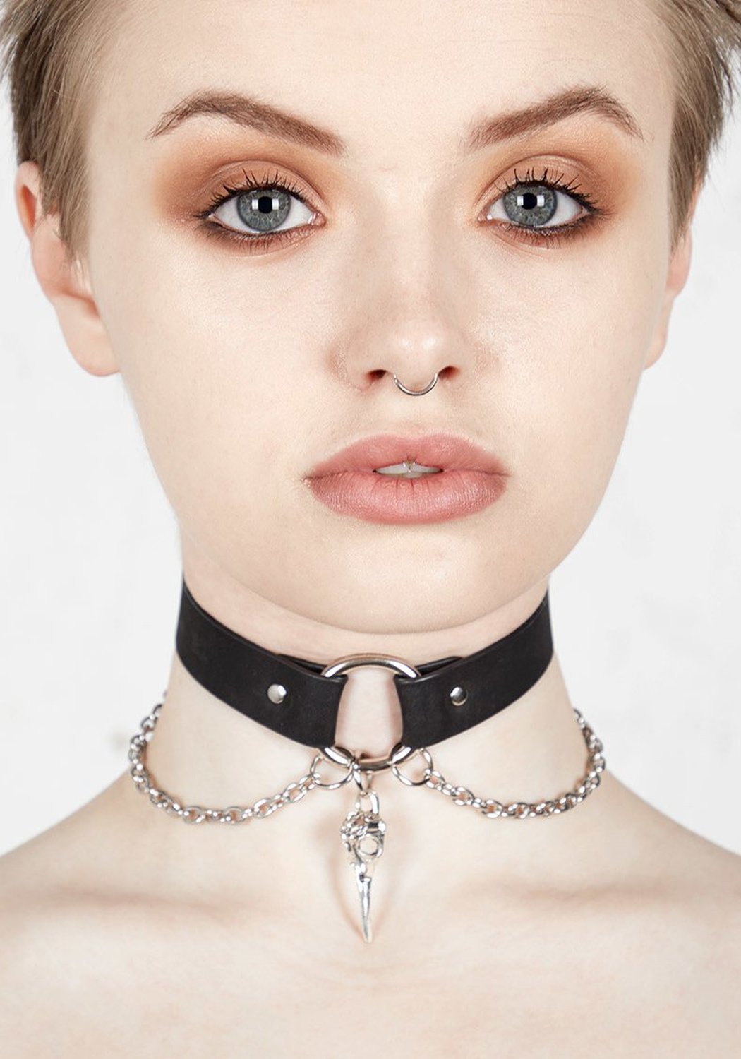 Gothic Bird Skull Choker Necklace | Adjustable Leather Choker