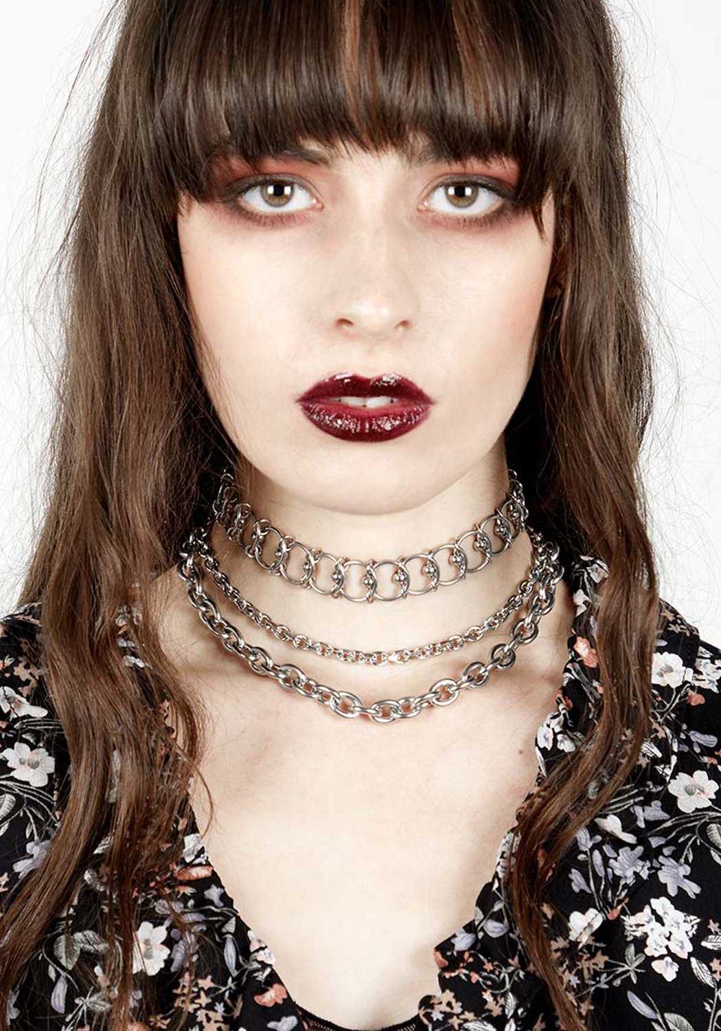 Layered Silver Chain Choker with Statement Ring | Auricle