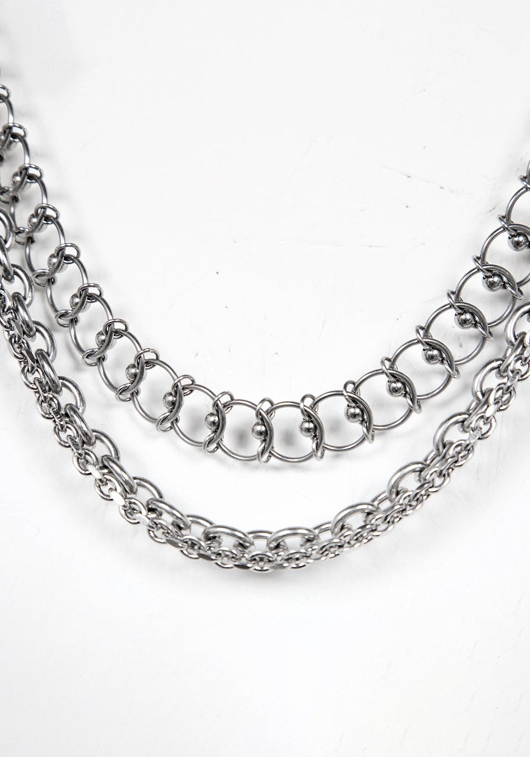 Layered Silver Chain Choker with Statement Ring | Auricle