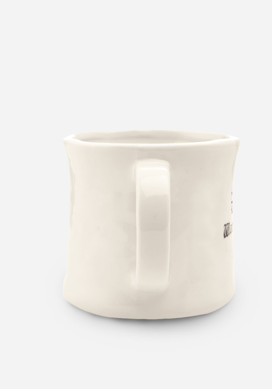 Gothic Death Warmed Up Mug with Speckled Ivory Glaze | Hand-Wrought Finish